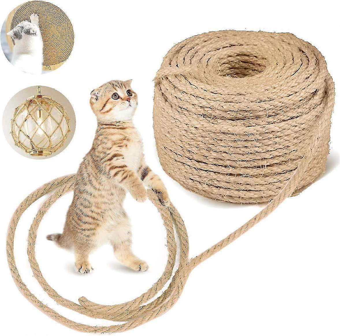 Natural Sisal Rope for Cat Scratch Pillar Repair and Replacement, Cat Trees, Scratch Tree, Cat Scrat High-Quality