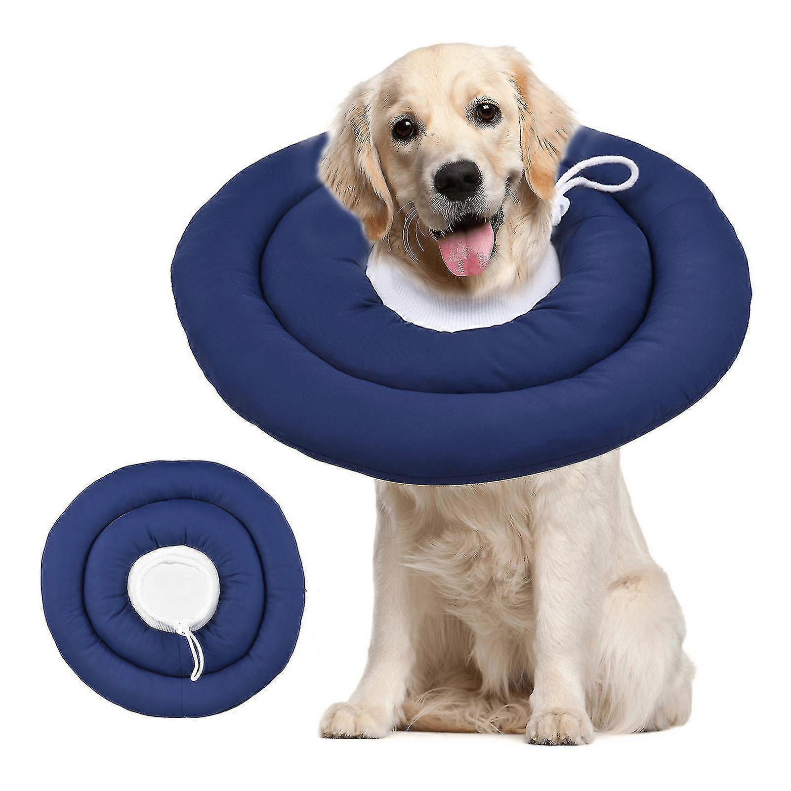 Pet Recovery Collar After Surgery Dog Cone Collar With Adjustable Neck Drawstring Waterprrof Dog Protective Donut Collar For Small Medium Large Pets
