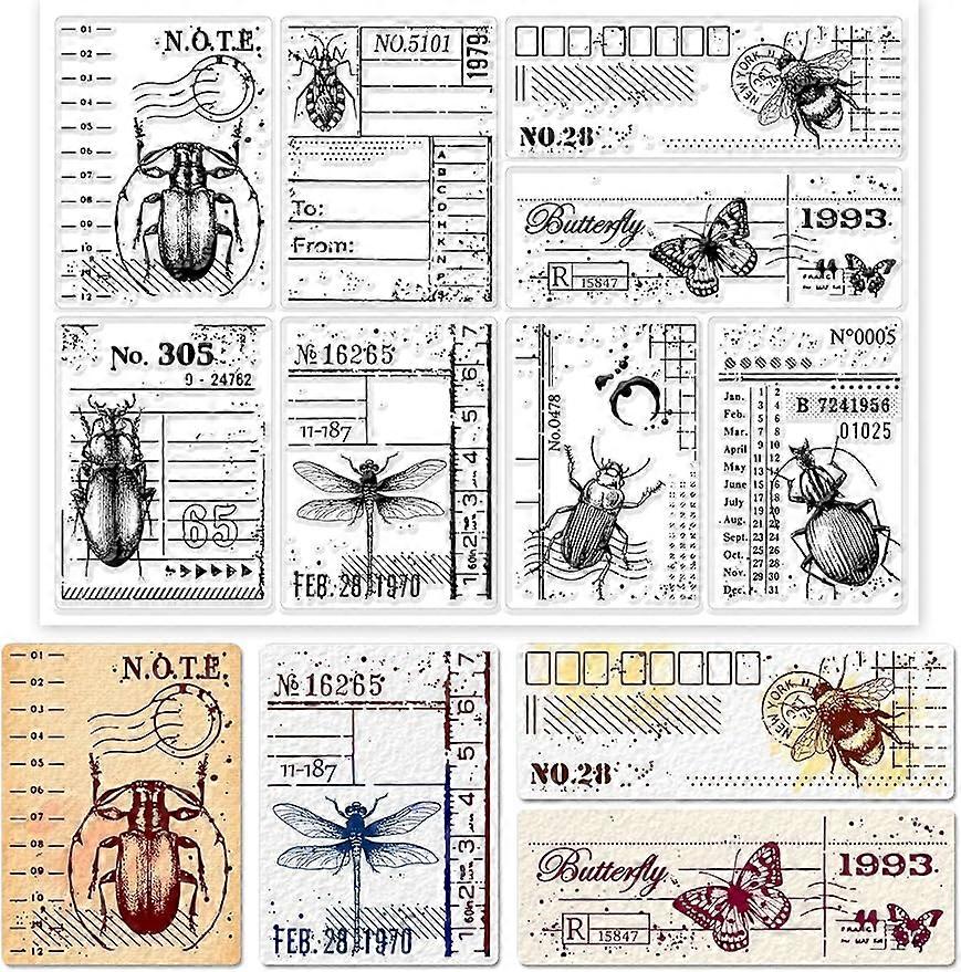 1Sheet Insect Background Silicone Clear Stamp Seals