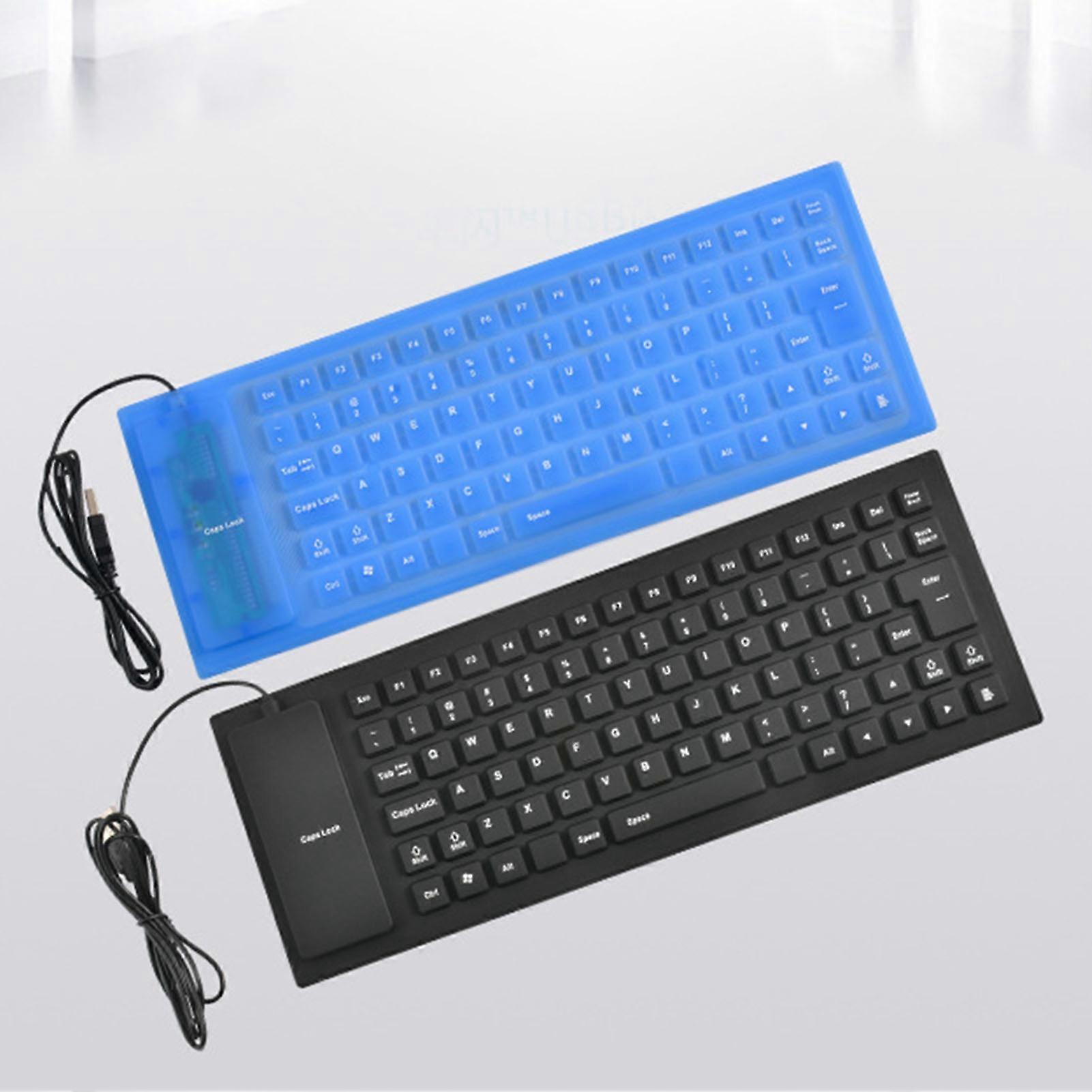 85Keys Foldable Soft Silicone Mute USB Wired Mini Keyboard Computer Accessory