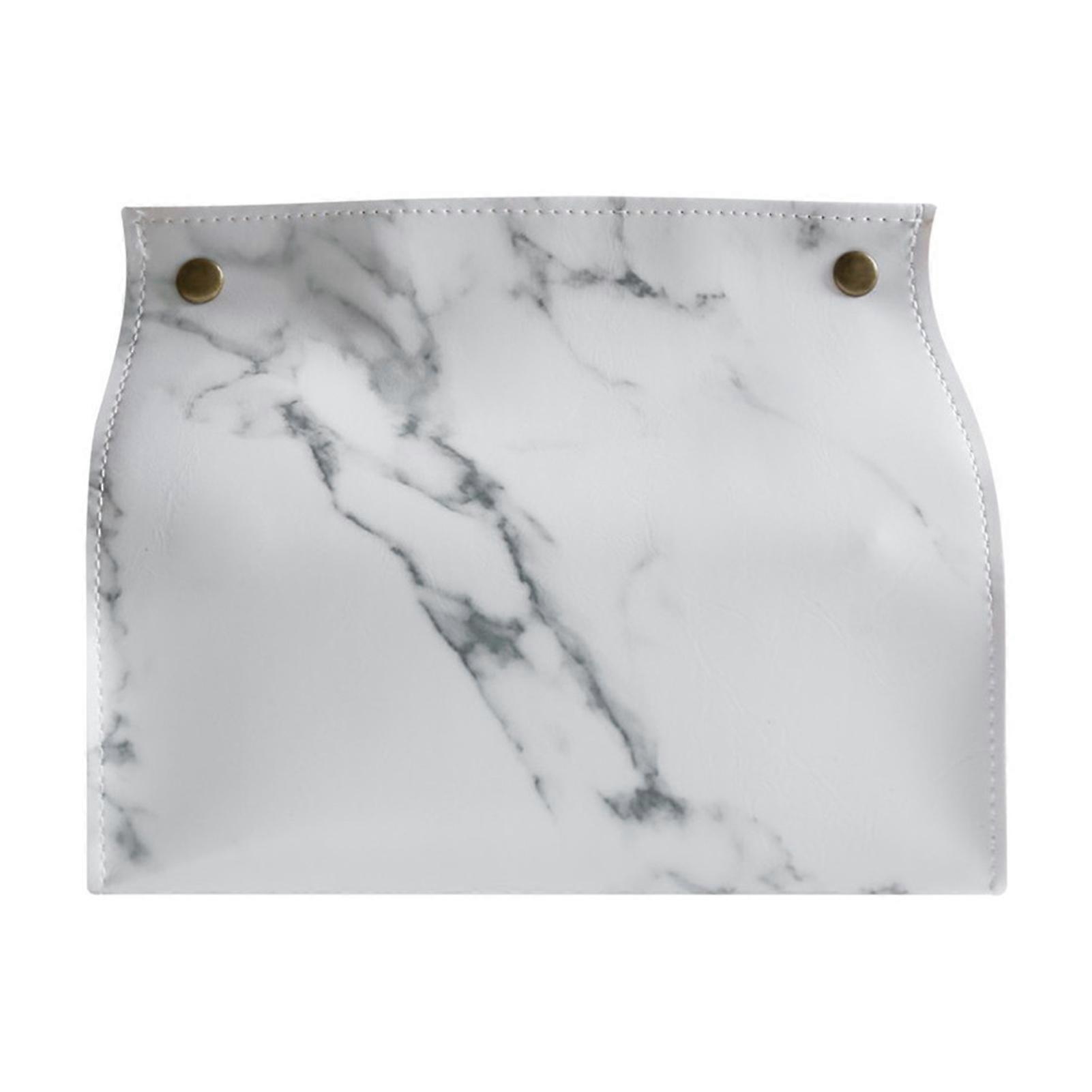 Tissue Box Container Leather Modernized Marble Pattern Towel Napkin Paper Holder Box Table