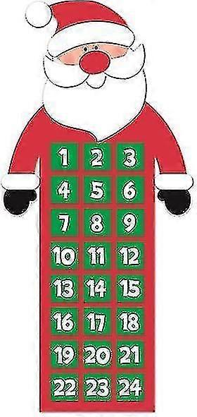 Large Felt Santa Christmas Advent Calendar With Pockets Hanging Decoration
