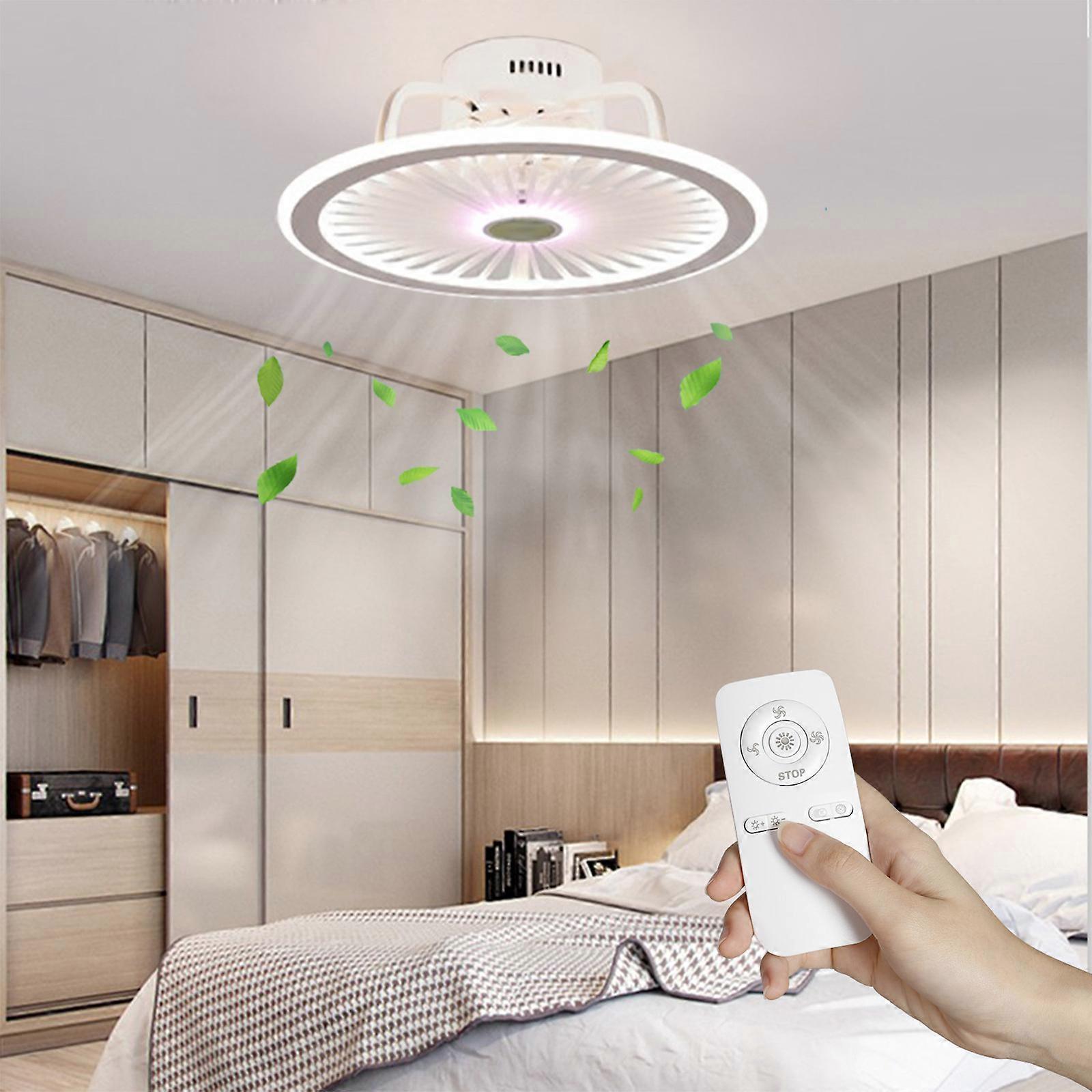 Modern Ceiling Fan With Low Ceiling Fan LED Dimmable With Kit Lamp E27 Lamp For Bedroom Bathroom Indoor Ceiling Fan
