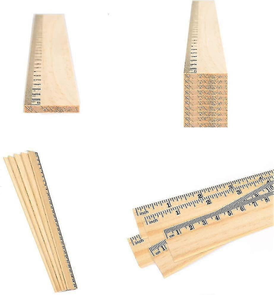 25 Pack Wooden Ruler 12 Inch Rulers Bulk Wood Measuring Ruler Office ...