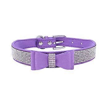 Crystal Dog Collar With Bow Tie Rhinestone Puppy Collars Bling For