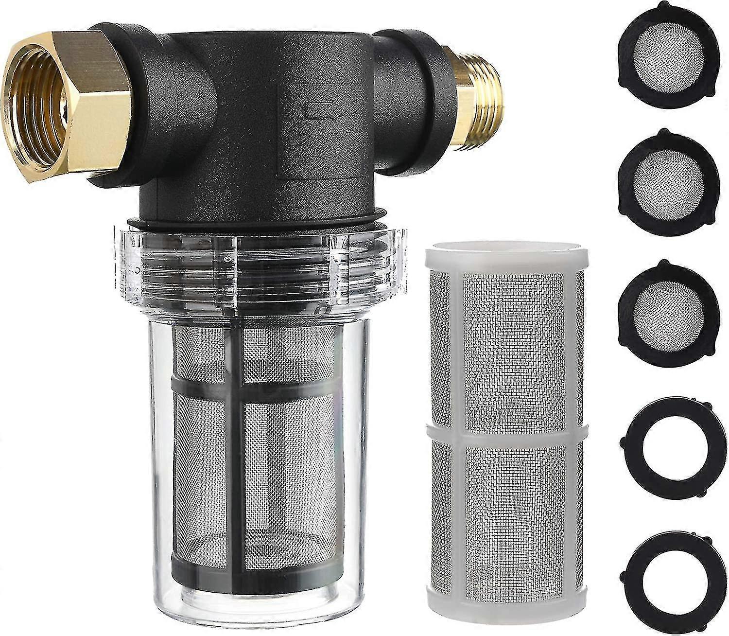 Garden Hose Filter For Pressure Washer Water Inlet, Sediment Inline Filter, 40 Mesh Screen, Extra 100 Mesh