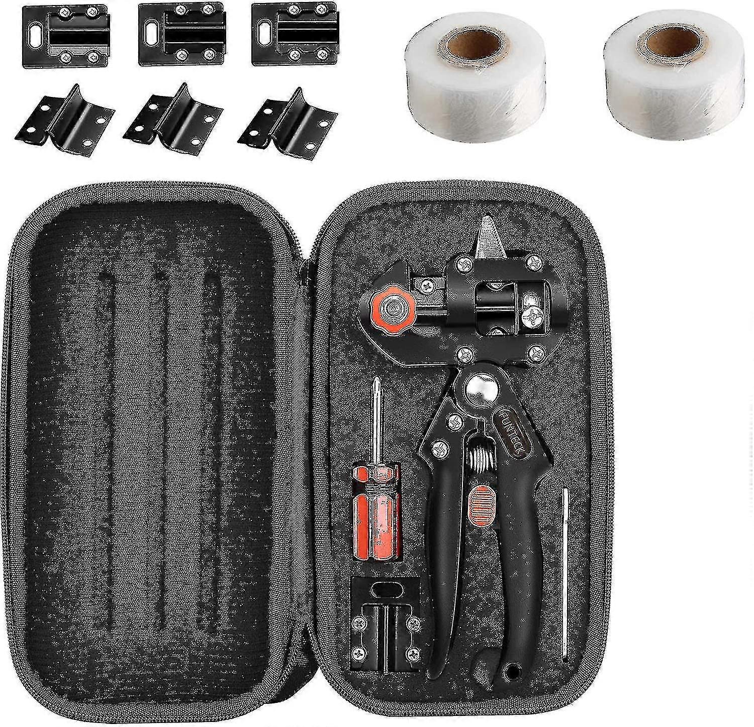 2-in-1 Grafting Tools Pruner Kit, V-graft U-graft, Perfect For Fruit Tree Grafting, Including Grafting Tapes, Grafting Knife & Replacement Blades