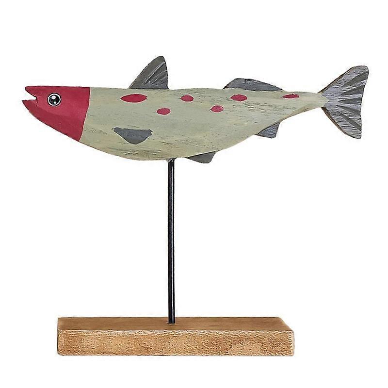 Stable Base Fish Statue Eco-friendly Wood Add Happy Atmosphere Fish Ornament Party Supplies KAESI