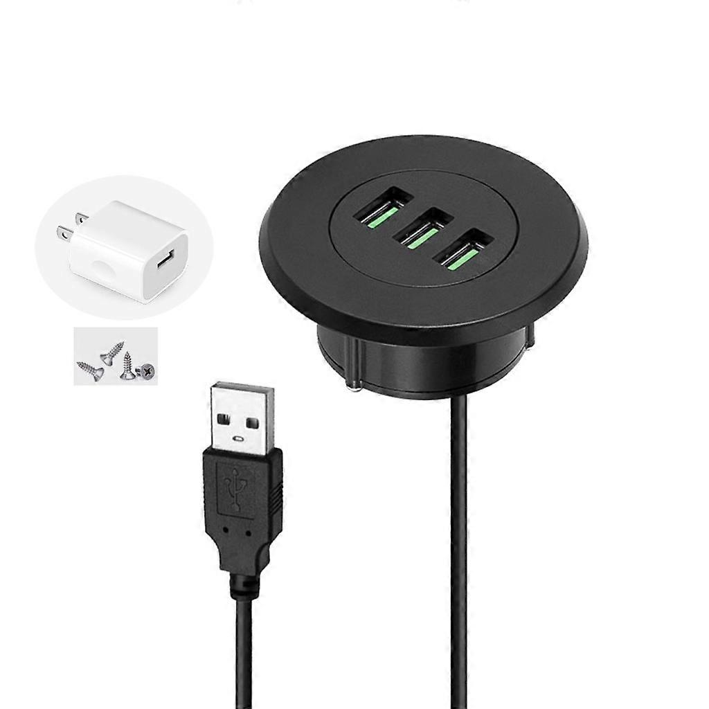 Desktop Power Grommet with USB 2 Inch Desk Hole Power Socket Charging Station