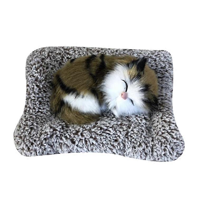Simulation Sleeping Cat Plush Bamboo Charcoal Doll Car Dashboard Decoration