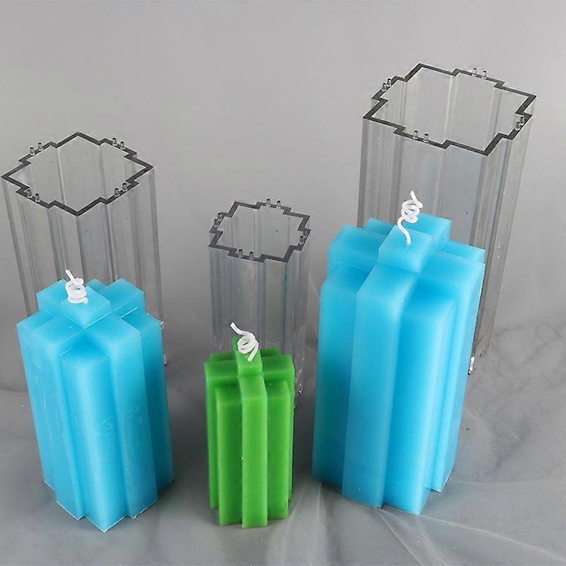 DIY hand-made candle mold building blocks shape cross shaped geometric model