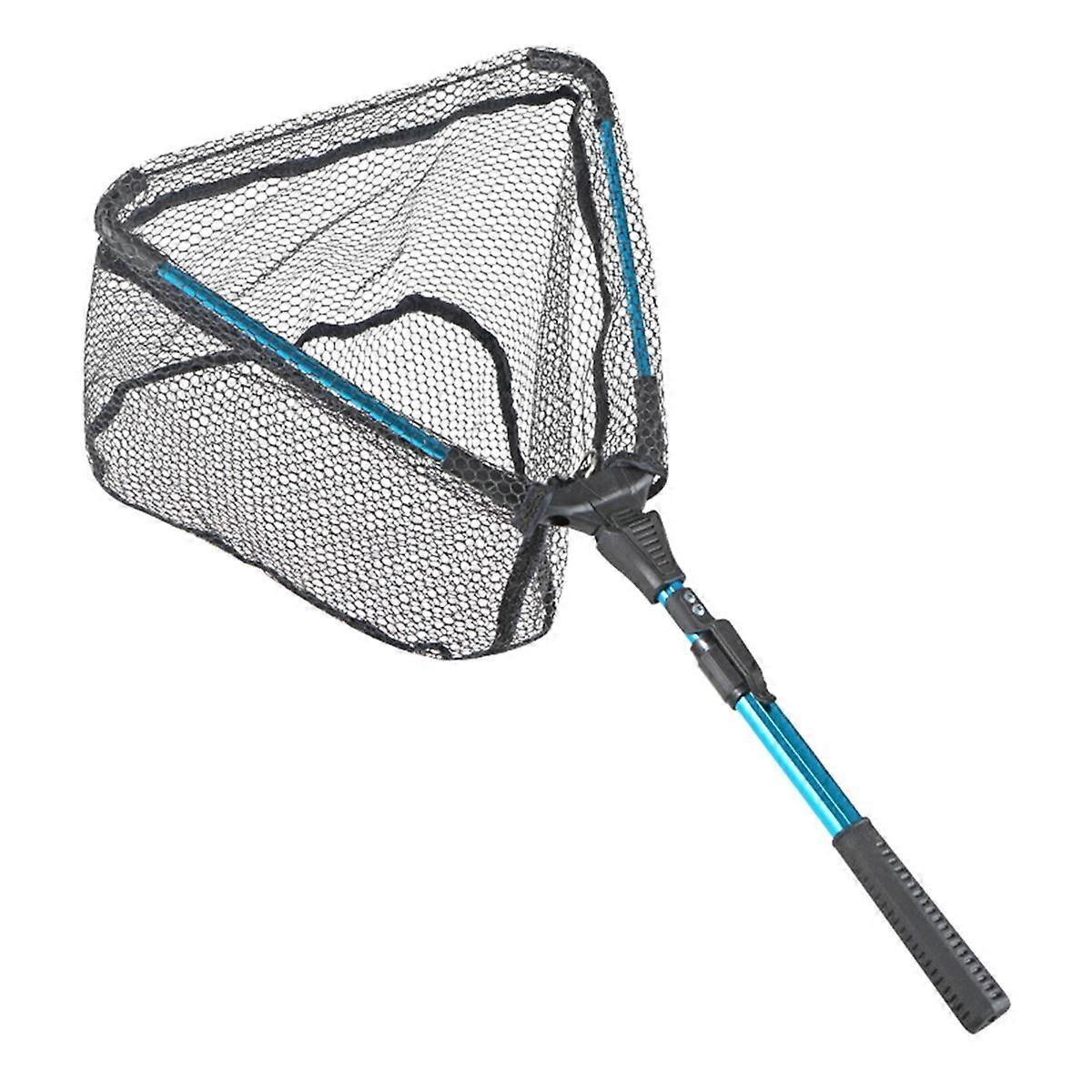 75-90cm Folding Fishing Brail Net Telescopic Fishing Landing Net Scoop Net Blue