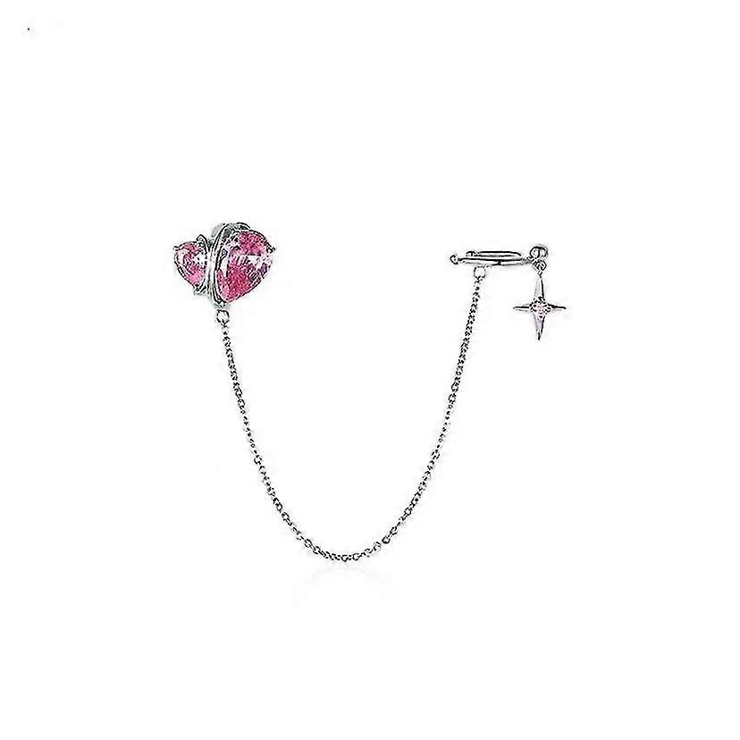 Hearted Zircons Pink Earrings