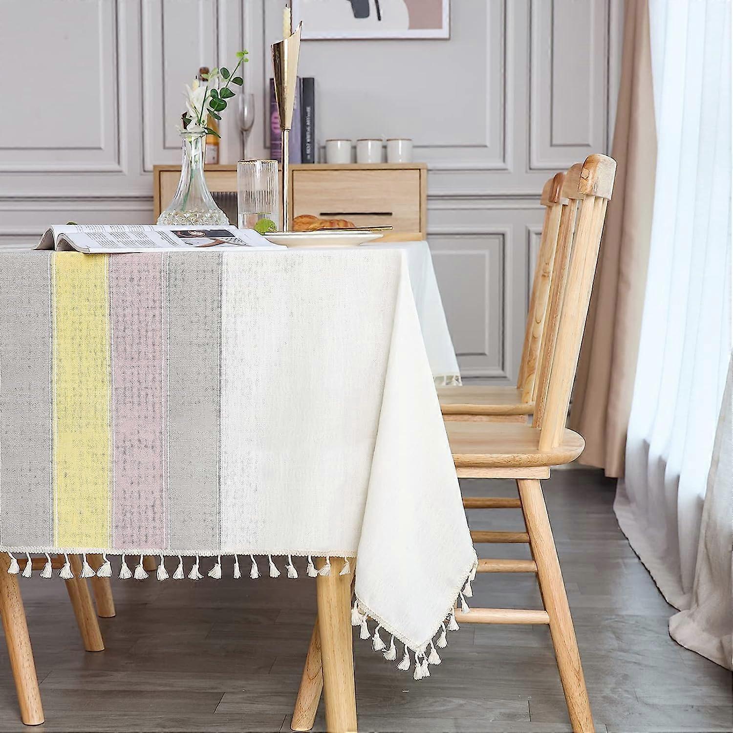 Toalha de mesa retangular resistente a manchas 140x200cm toalha de mesa elegante toalha de mesa de linho retângulo para decoração de mesa de casa