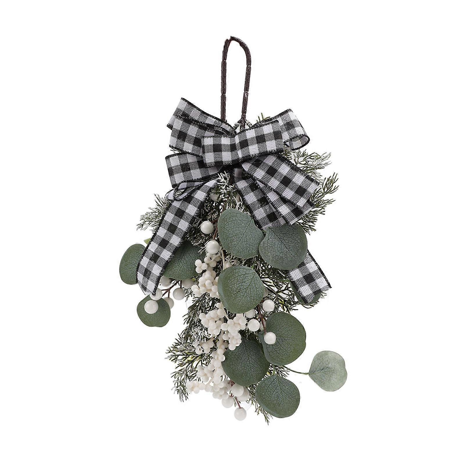 Ghirlanda di Natale Squisita Ciondolo Ghirlanda Di Natale Riutilizzabile Artigianale Fiocco Per Parete Fattoria Nero