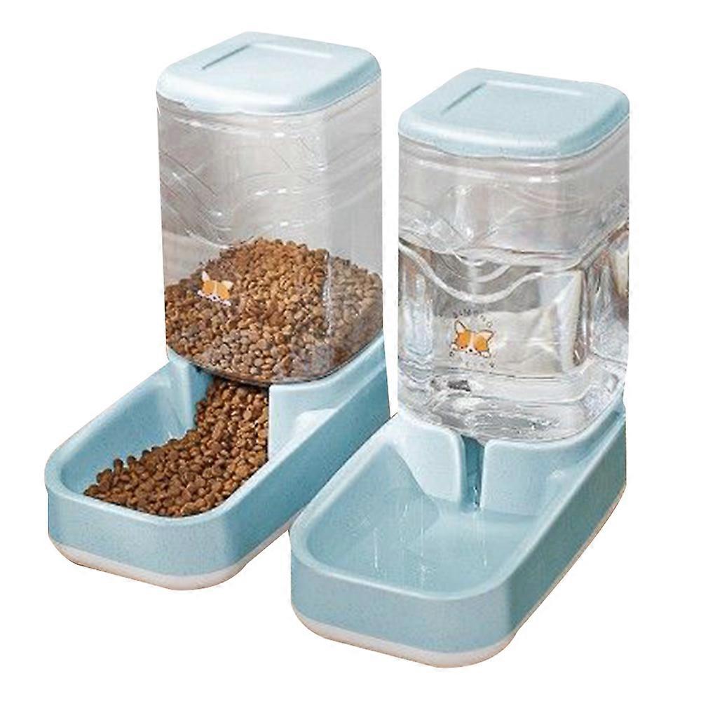 Automatic dog and cat Gravity food and water dispenser set with pet food bowl