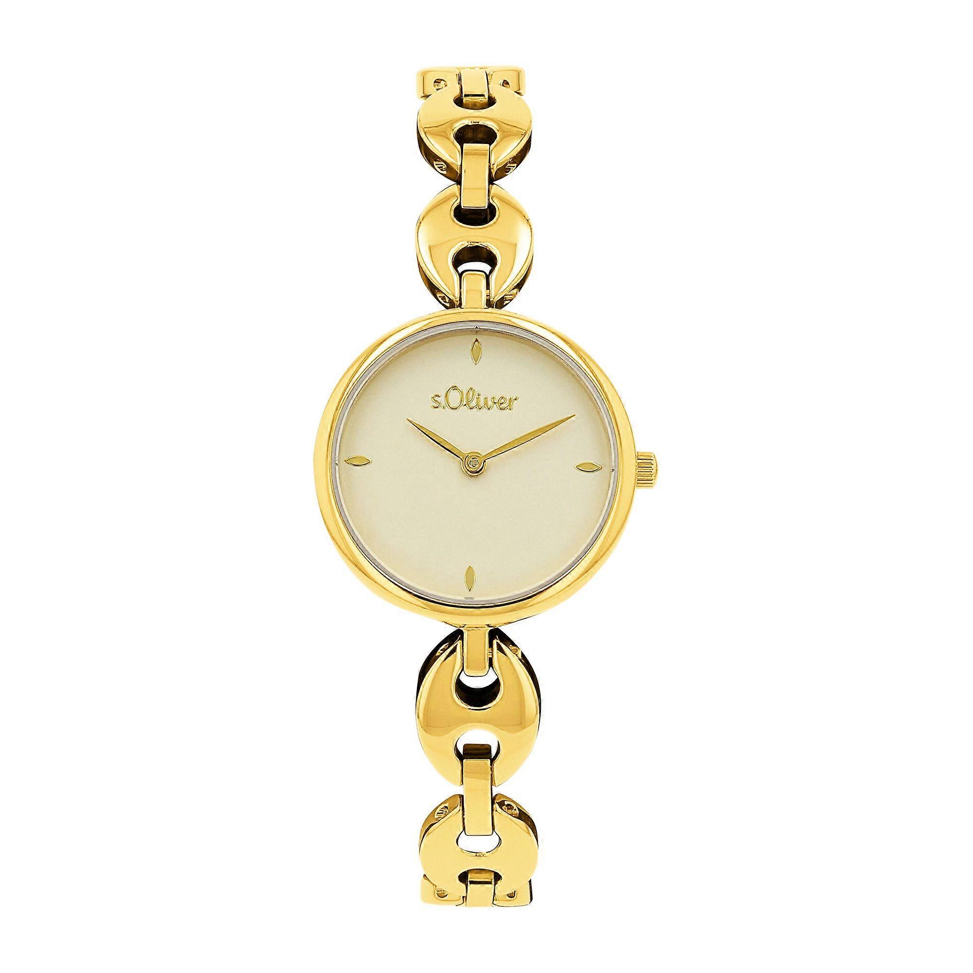 s.Oliver Ladies' Watch Wristwatch Stainless Steel Gold 2038586