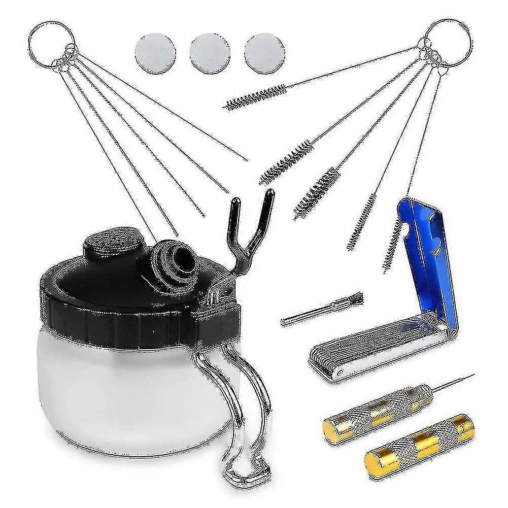 البخاخة 13 قطعة تنظيف البخاخة كيت - البخاخة تنظيف وعاء تنظيف الزجاج مع حامل، فرشاة صغيرة