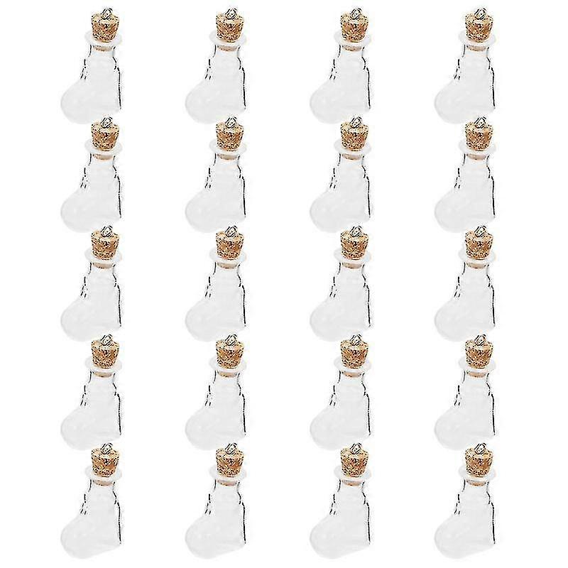 Decorative Bottles 20pcs Transparent Small Cork Bottles Diy Cork Wishing Bottles Home Adornment