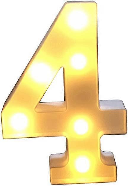 Luces de decoración LED que funcionan con baterías Número '4'