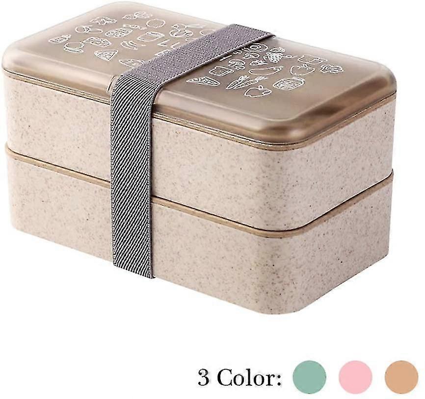 Lunch Box 2 Levels Bpa-free With Reusable Cutlery Japanese Style Lunch Boxes For Microwave Freezers Dishwasher Lunch Box