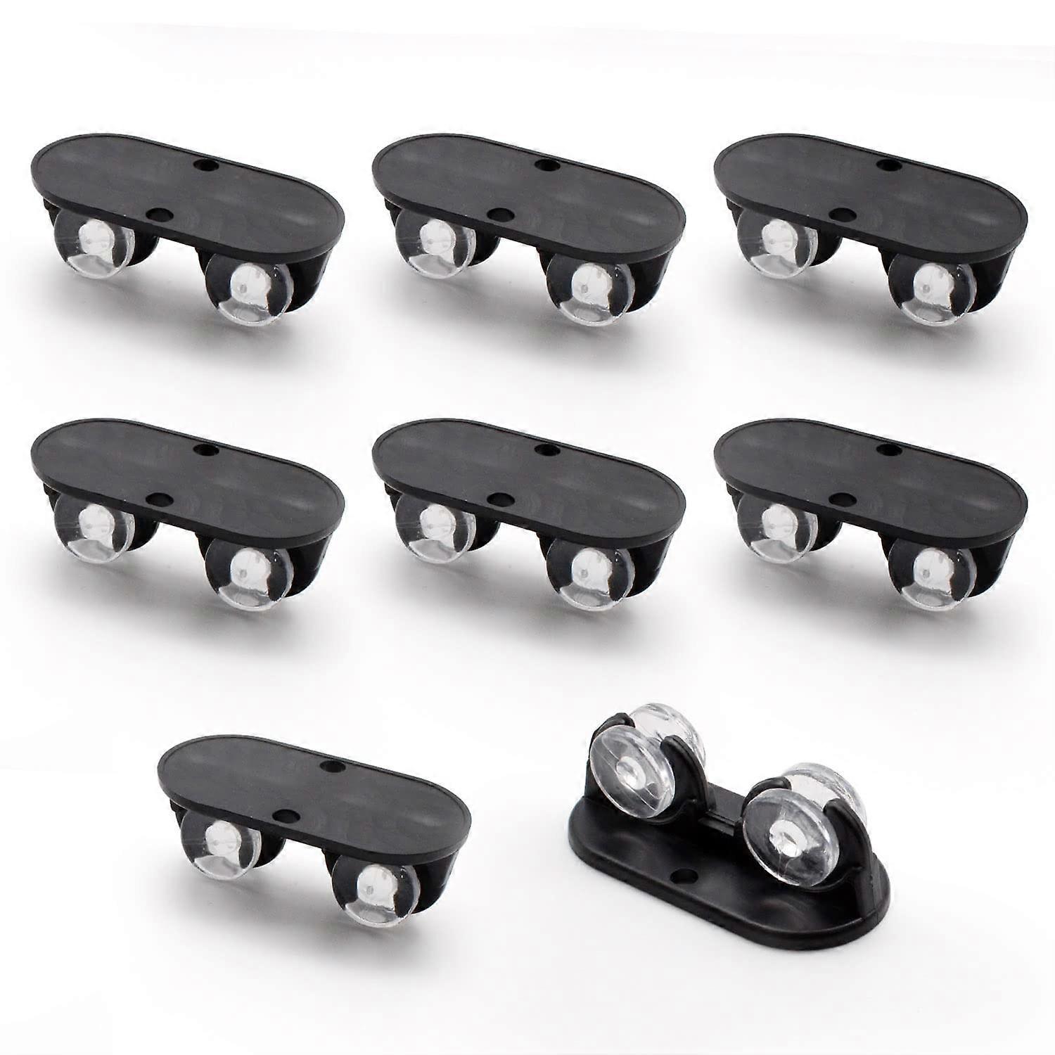 8 Pices Roulettes de Meuble Petites, Le Noir Poulie de Bote Rangement, avec du Ruban Adhsif Double Face Mini Poulie AdhSive, Utilis pour les Poubelles