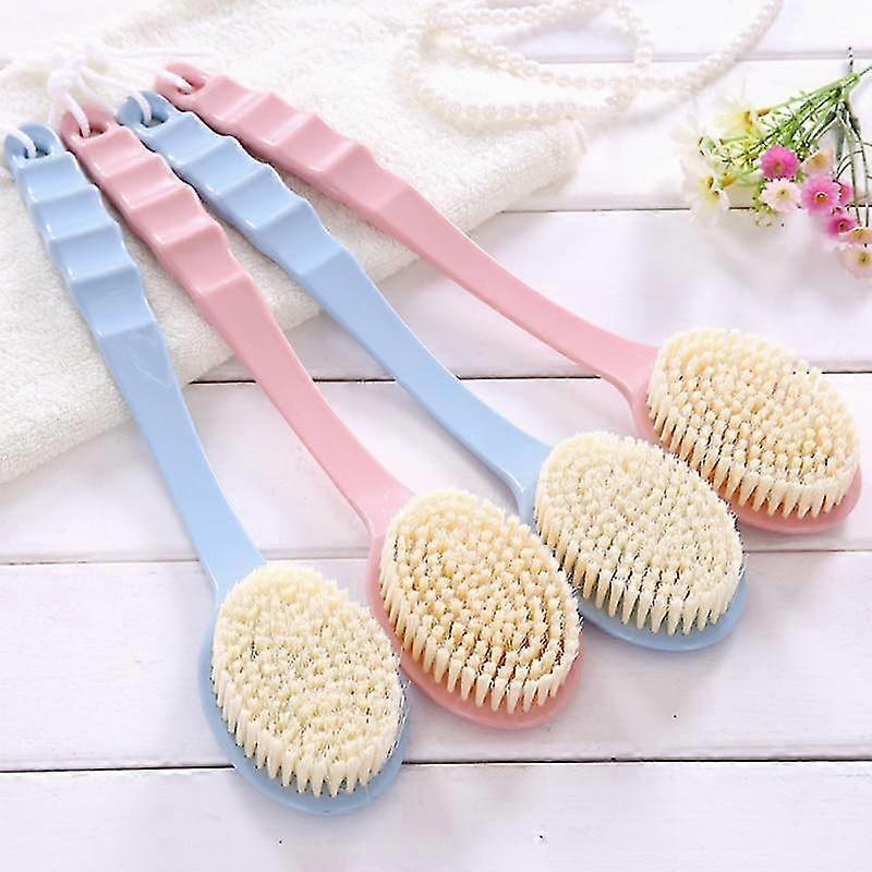 Bath Brush Bath Sponge Washing Brush With Handle Exfoliating [Blue]