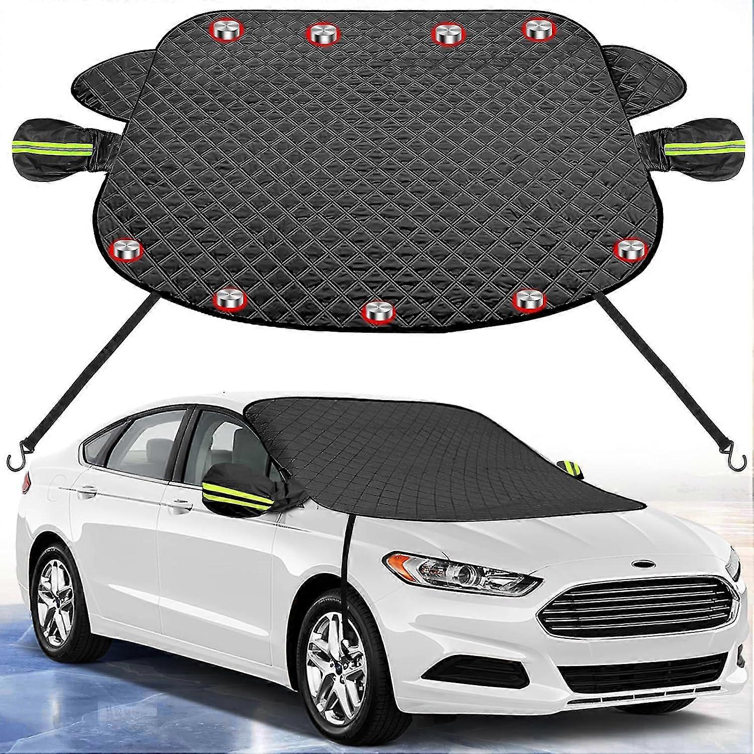 Car Windshield Snow Cover For Ice And Snow,winter Car Snow Cover With Magnetic Edges And Windproof Webbing Straps,windscreen Frost Protector Covers,fo