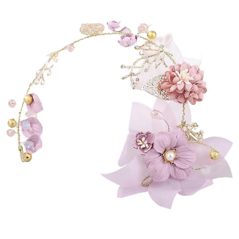 Fascia da sposa floreale - Copricapo di compleanno di compleanno di compleanno regolabile regolabile a mano