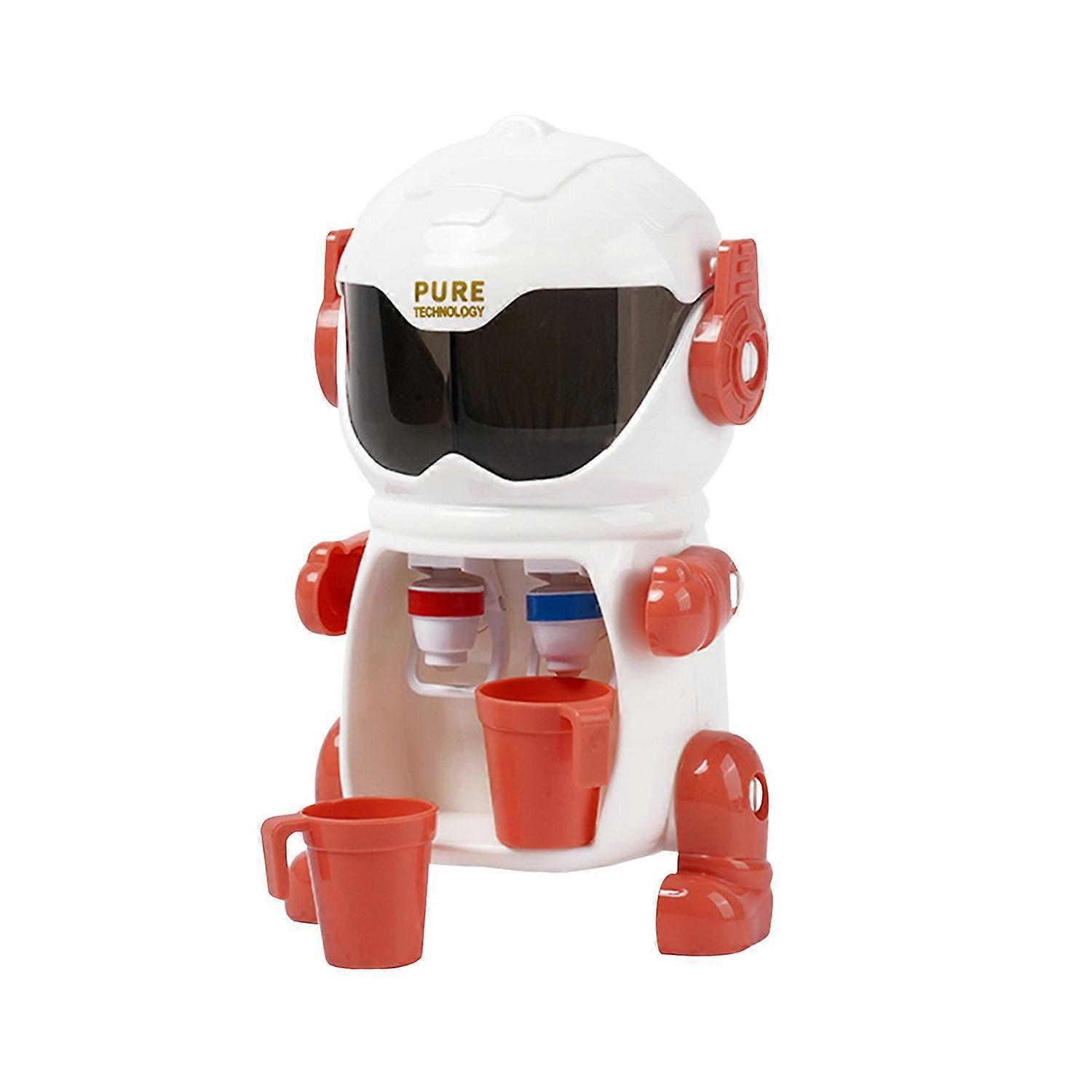 Kids Robot Water Dispenser Toy with 2 Cups Movable Joints Dual Water Outlets Educational Pretend