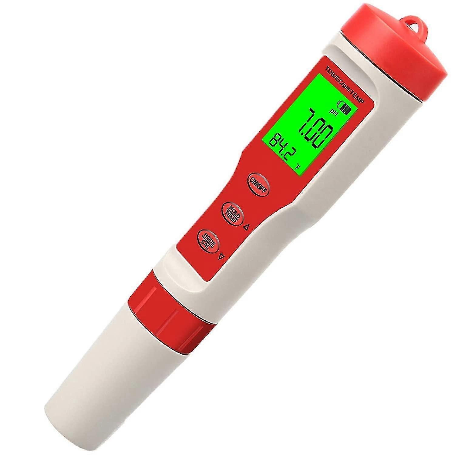 Digital Ph Meter Tester, 0.01 Resolution 0-14ph 4 In 1 Tds Ec Temperature Meter, Water