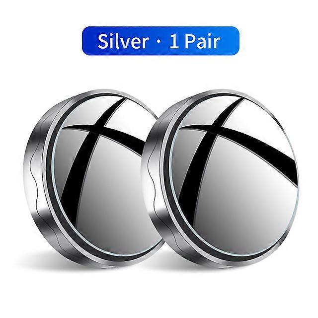 2PCS HD Car Round Frame Convex Blind Spot Mirrors Wide-angle 360 Degrees Adjustable Suction Cup Clear Rearview Auxiliary Mirror