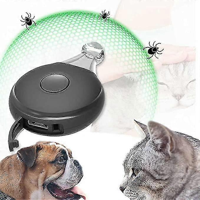 Ultrasonic Flea & Tick Protection Pet Ultrasonic Pendant Against Ticks Usb Charging, Ultrasonic Pest Repeller With Flashing Light, Compatibleable Comp