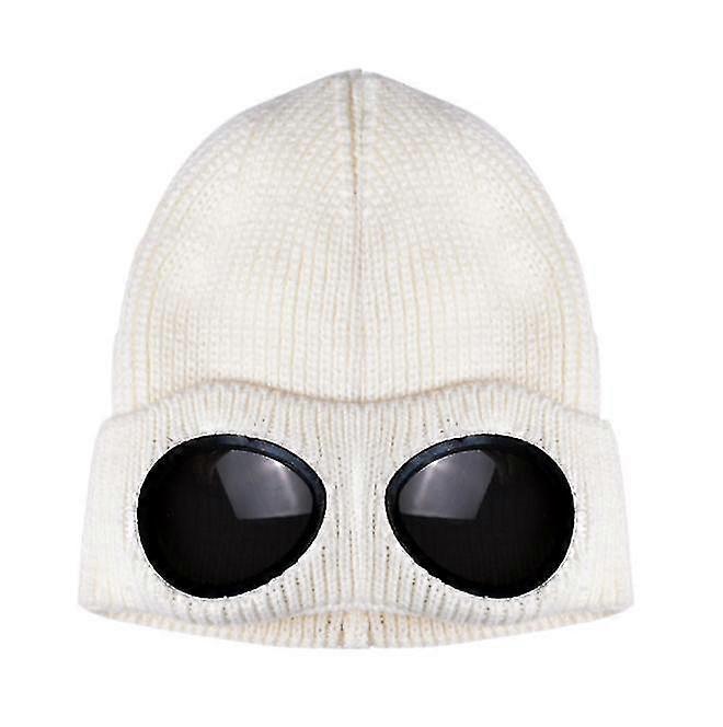 Unisex Wool Knitted Goggles Beanie