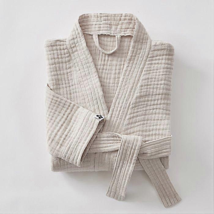 Leffet papillon Peignoir kimono mixte en gaze de coton uni Gaïa - Gaïa Pampa - Taille S/M