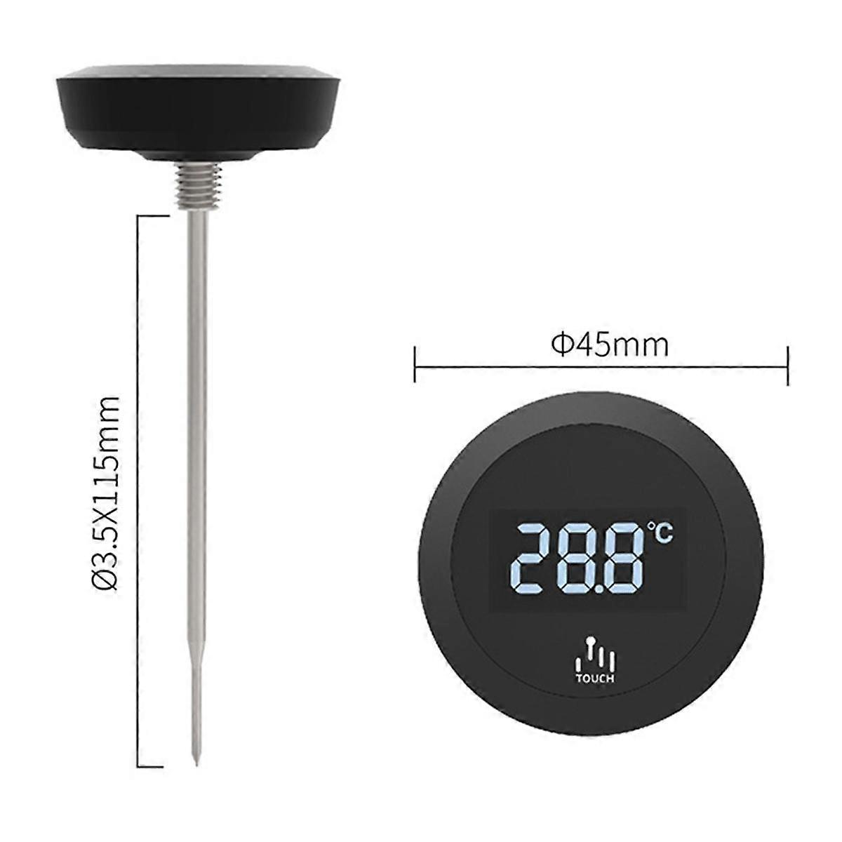 Digital Touch Screen Thermometer IP65 Waterproof Thermometer with Stainless Steel Probe for Coffee