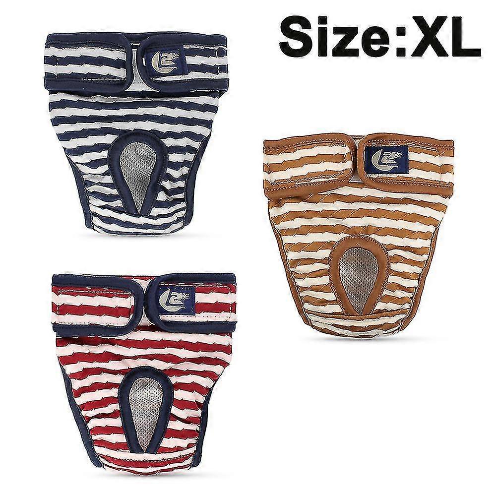 3 Pack Washable Female Diapers Female Dog Diapers, Comcompatible Witht Reusable Xl