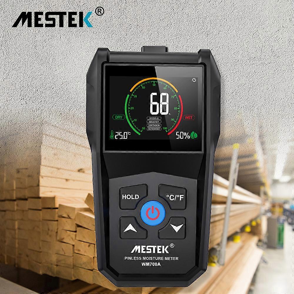 MESTEK Wood Moisture Meter Environmental Temperature Humidity Detection Soft Wood Hard Wood Drywall Masonry Moisture Detector-Moisture Meter