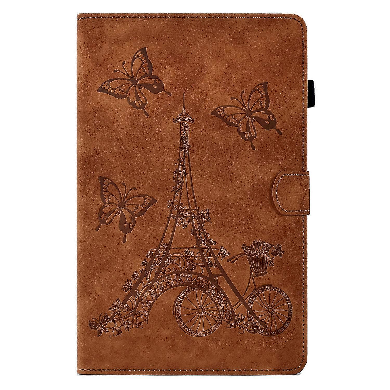 Tablet Case For Lenovo Tab M10 Gen 2 Tower Embossed Leather Smart Tablet Case(Brown)