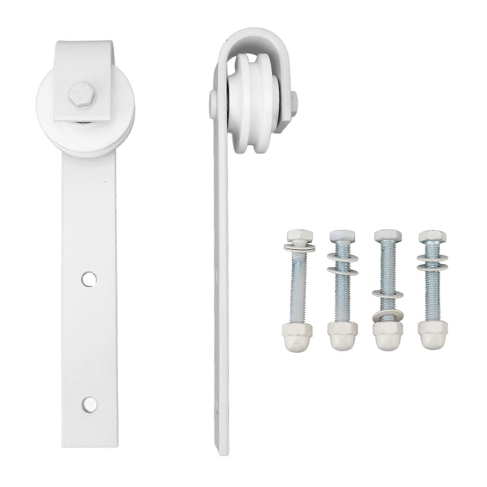 1 زوج من بكرات انزلاق الباب معلقة السكك الحديدية بكرة كيت مجموعة عجلات الباب البارن الصلب الكربوني لغرفة المعيشة غرفة النوم للدراسة الأبيض