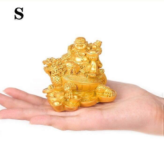 Resin God of Wealth Laughing Buddha StatueModern Art SculptureChinese Home Feng Shui Dragon Turtle Decoration Figurines Statue Dexterity Games