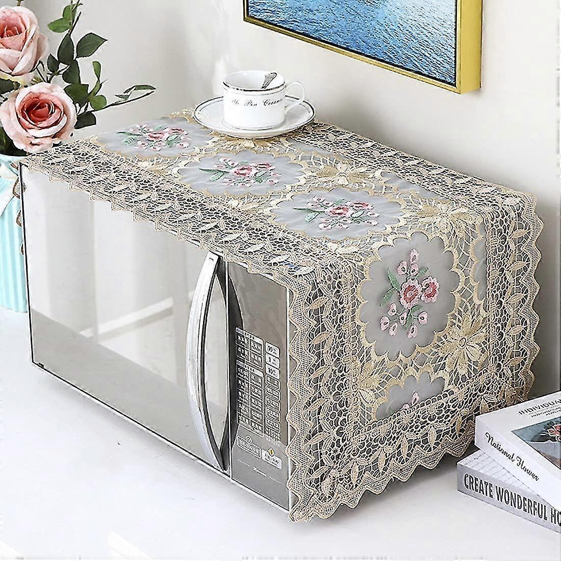 A Piece Of Microwave Oven Protective Cover, Lace Microwave Oven Protective Cover (brown)