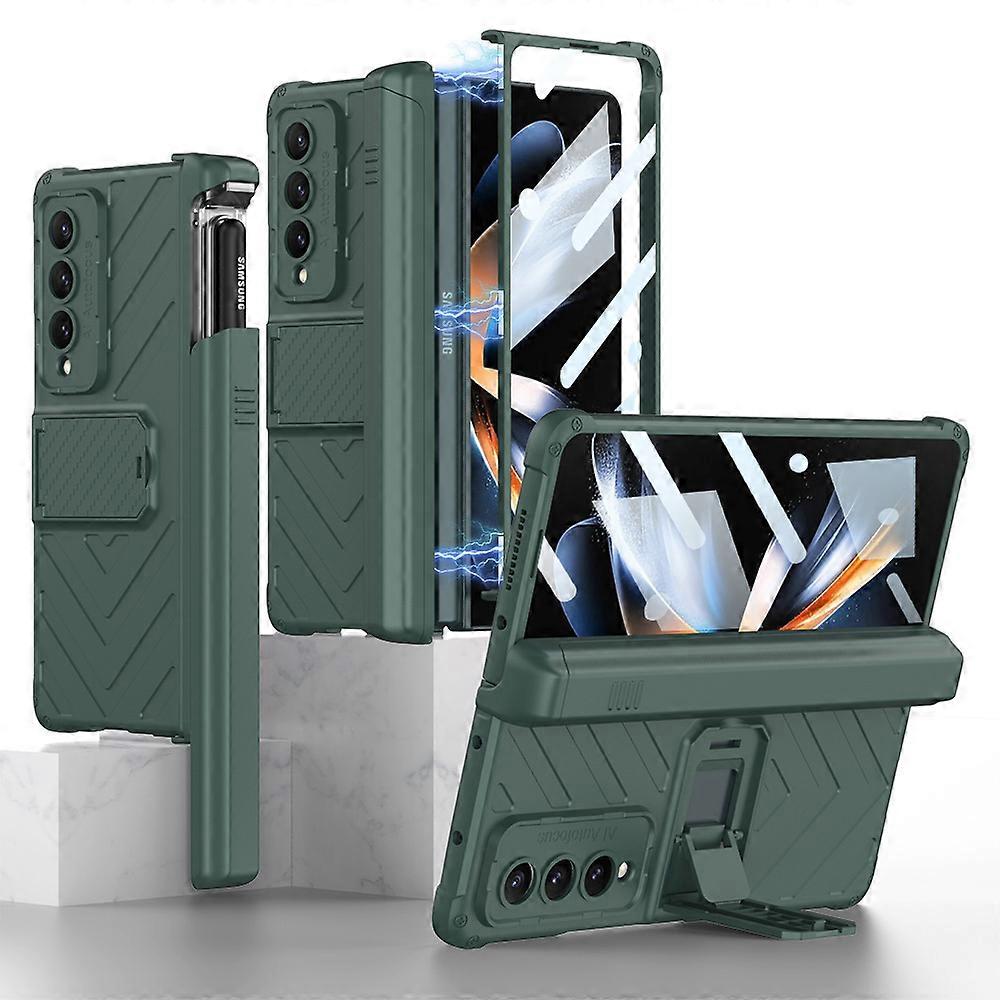 For Samsung Galaxy Z Fold 4 phone case magnetic suction folding armor bracket protective cover (without touch pen)