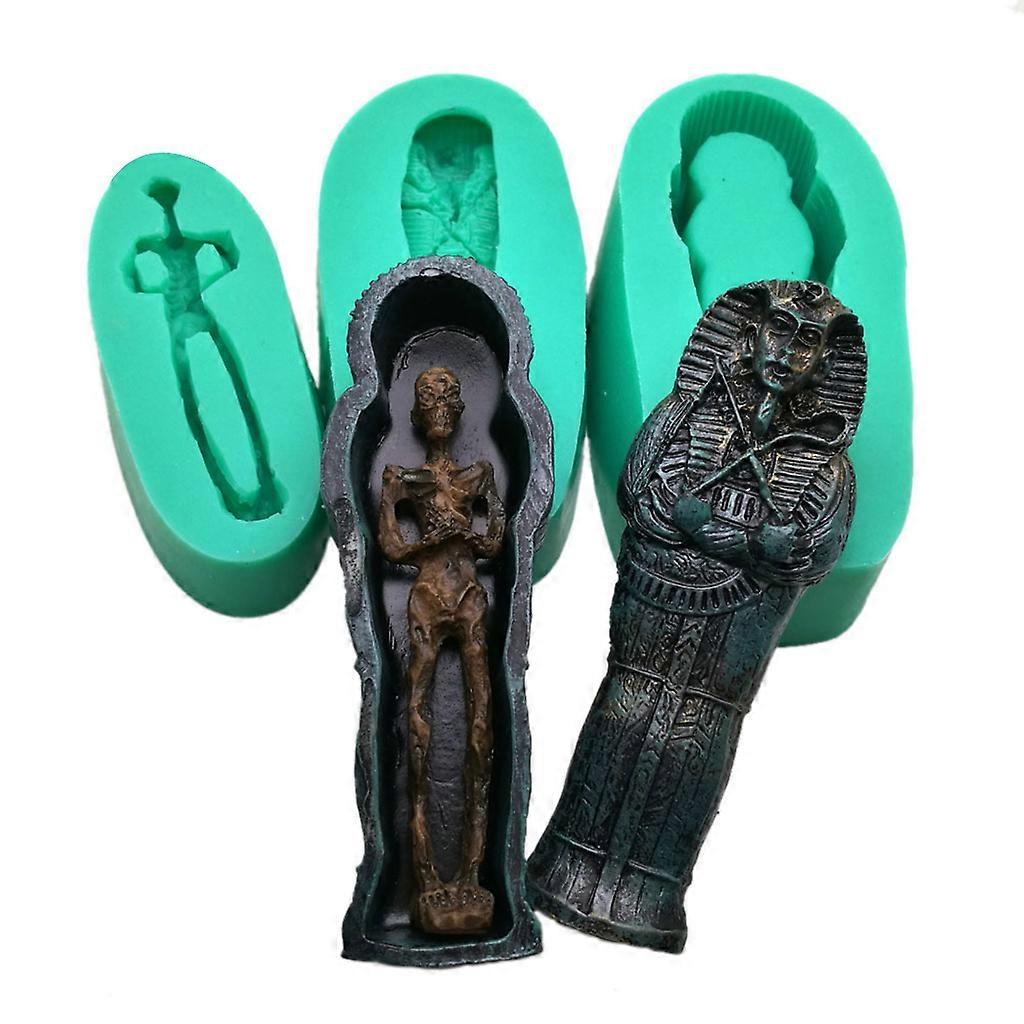 3pcs / تعيين هالوين مضحك التابوت جثة سيليكون فوندان قالب الجص كعكة الشوكولاته تزيين
