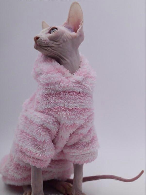 MinkFleece Pet cardigan Autumn winter thick jacket for cat Sphinx Clothing hairless cat clothes Devon warm dresses for cats