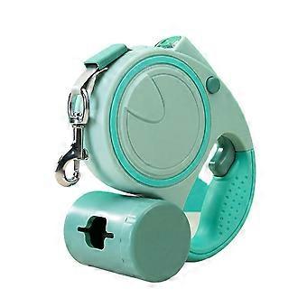 Retractable Dog Leash With Led Flashlight, 360tangle Free Long Leash With Poop Bag Dispenser(green)