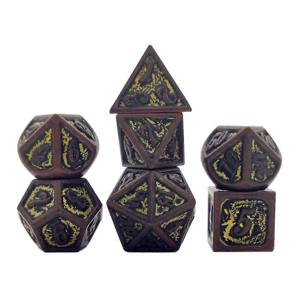 7pcs Deluxe Metal Dice Polyhedral Board Game Dice Set for Friends Party RPG MTG D4 D6 D8 D10 D12 D20