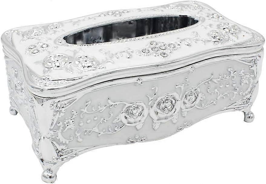 Rectangular Tissue Box Holder for Car Kitchen Table Bedroom Bar Napkin Box Cover White