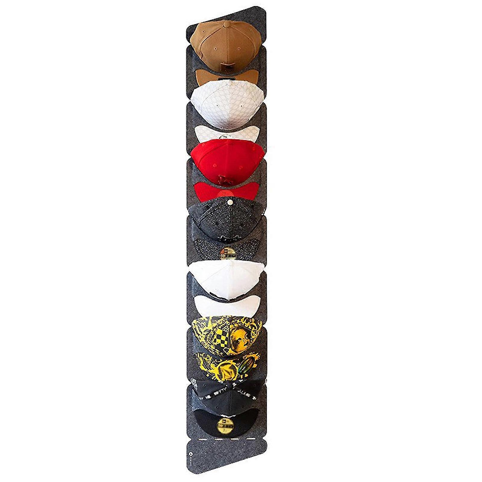 Felt Hat Rack  Hat Display Holder, Hat Organizer For Baseball Caps To Keep Hat Shape, Grey Cap Display Rack Storage Include Custom Hooks For Door, Wal