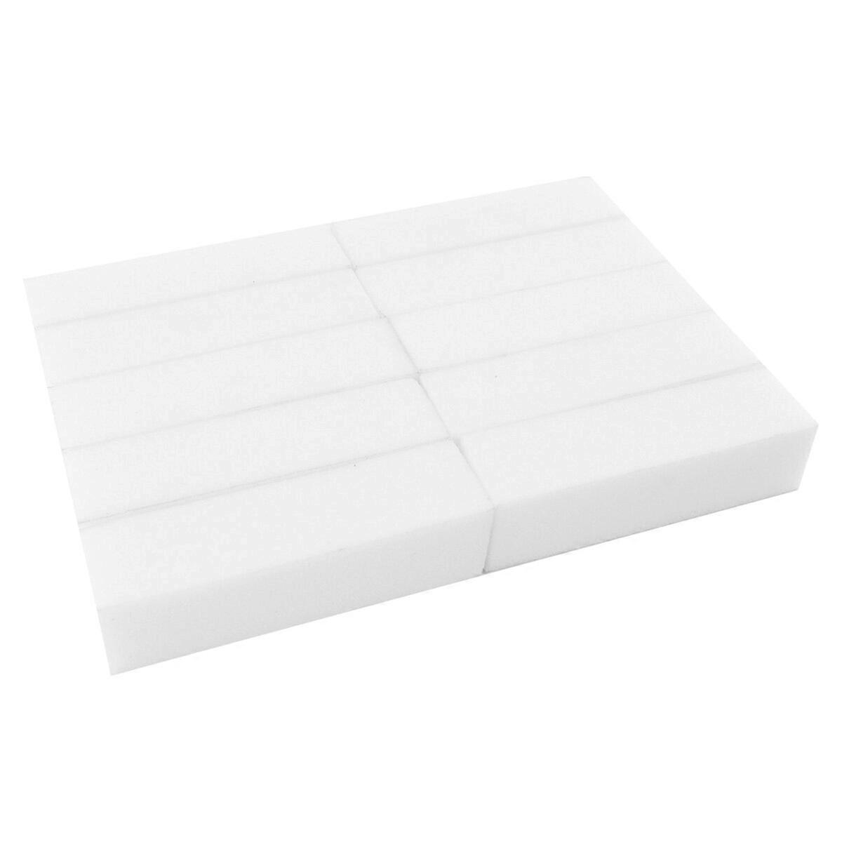 10pcs Four Sided Nail Buffer File Polishing Block Nail Grinding Sanding Sponge Tools Nail Grinding Block for Nail Salon (White)